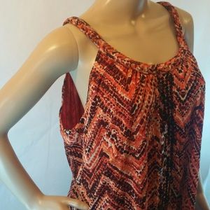 Apt 9 braided strap sequin chevron tank orange xl